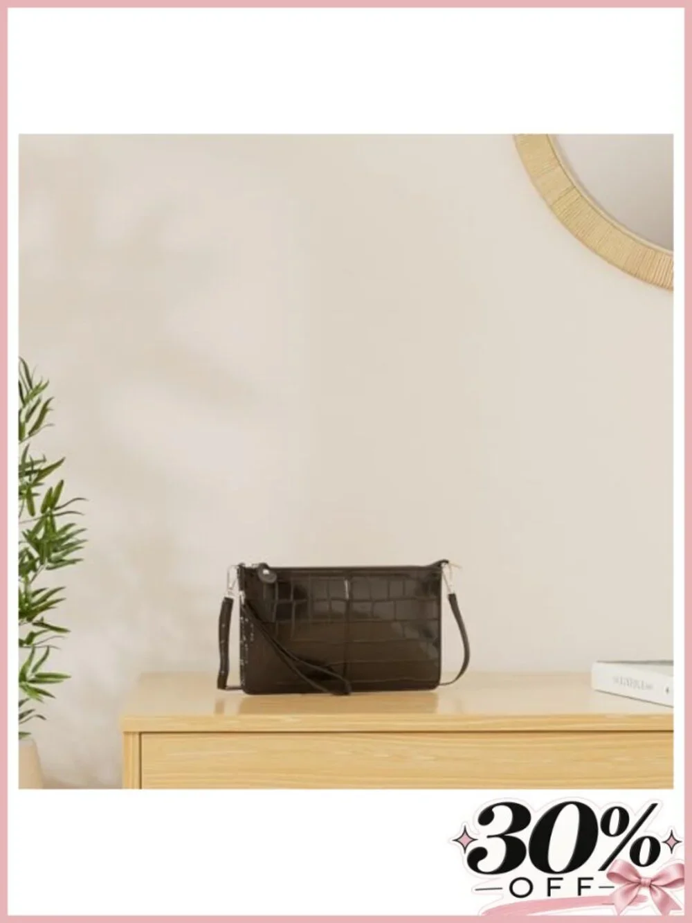 Genuine Leather Small Crossbody Bag Wristlet Wallet Clutch